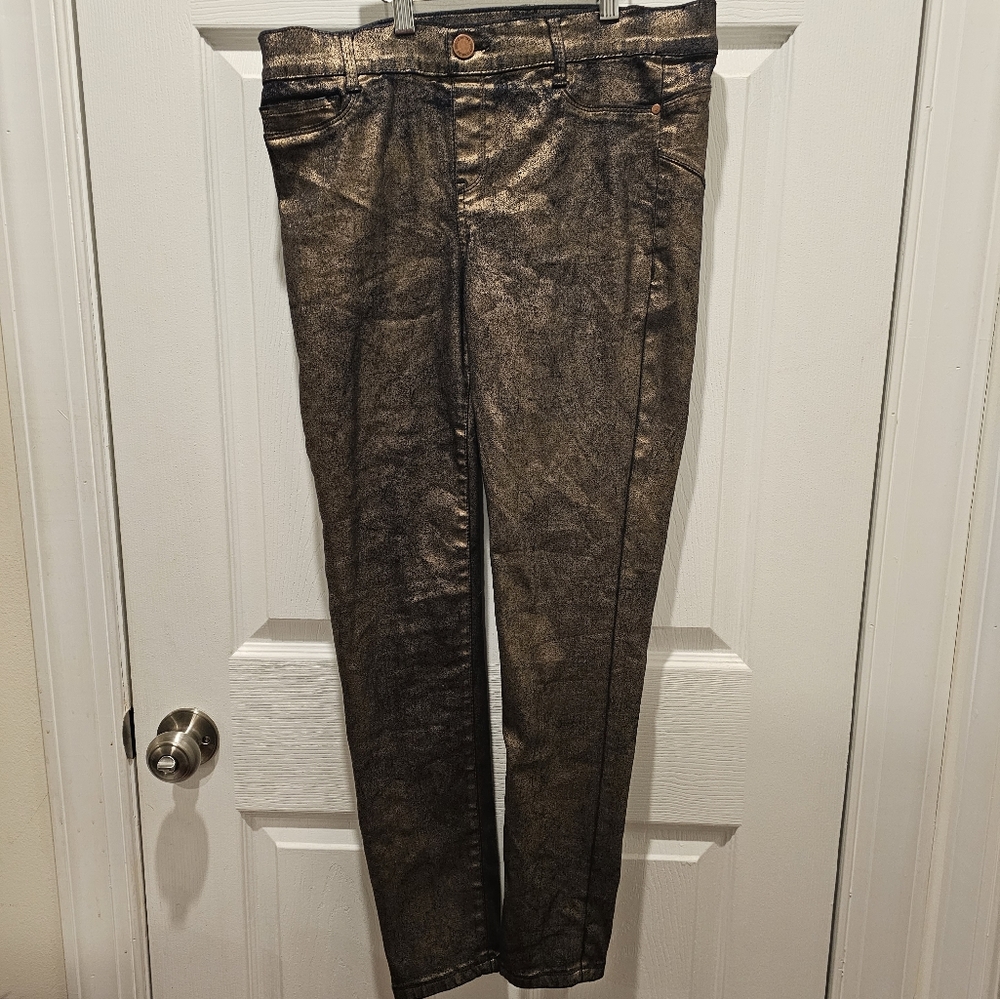 Juicy Couture Coated Metallic Jeggings Sz 10